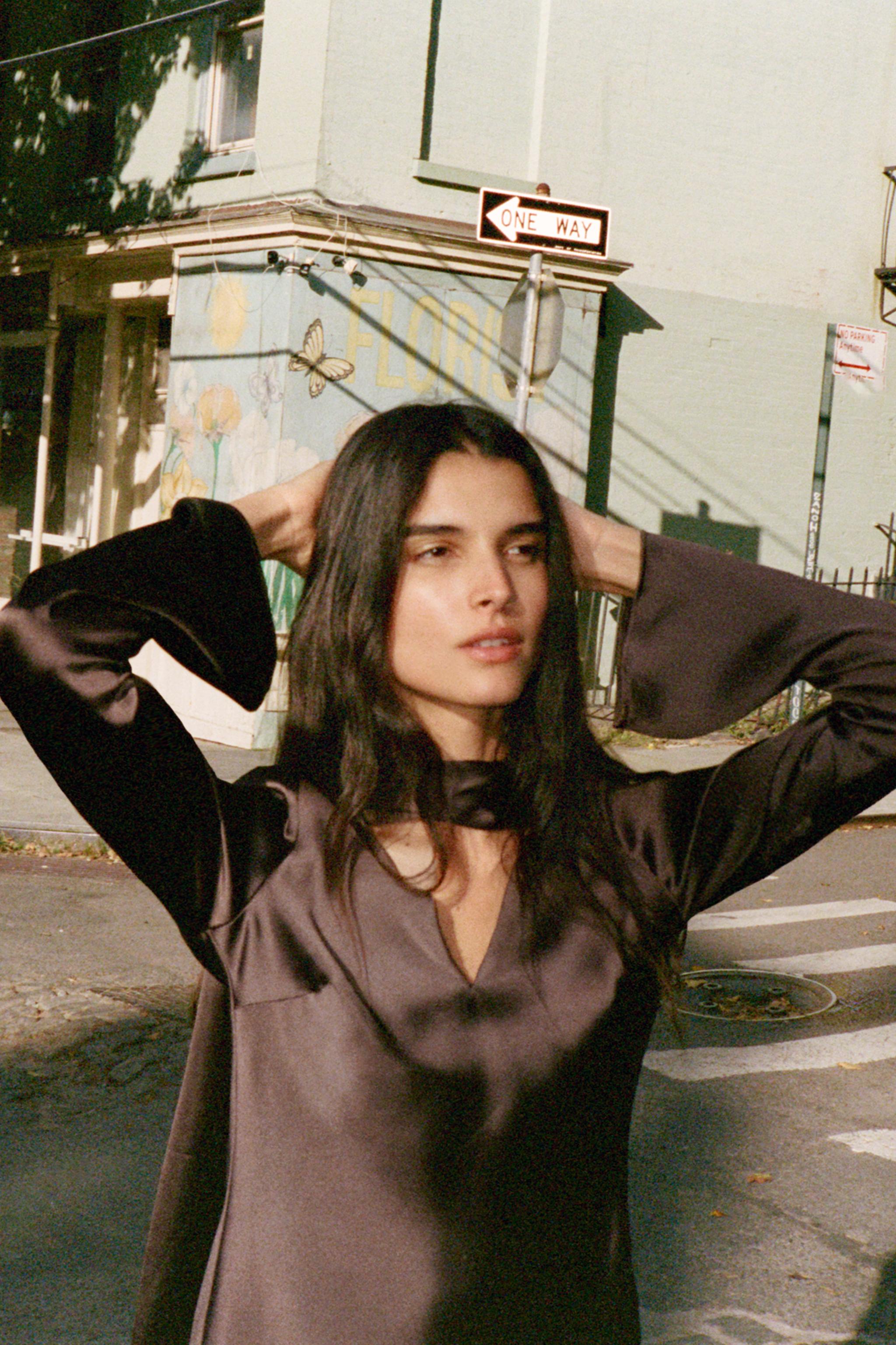 SATIN EFFECT SCARF DRESS