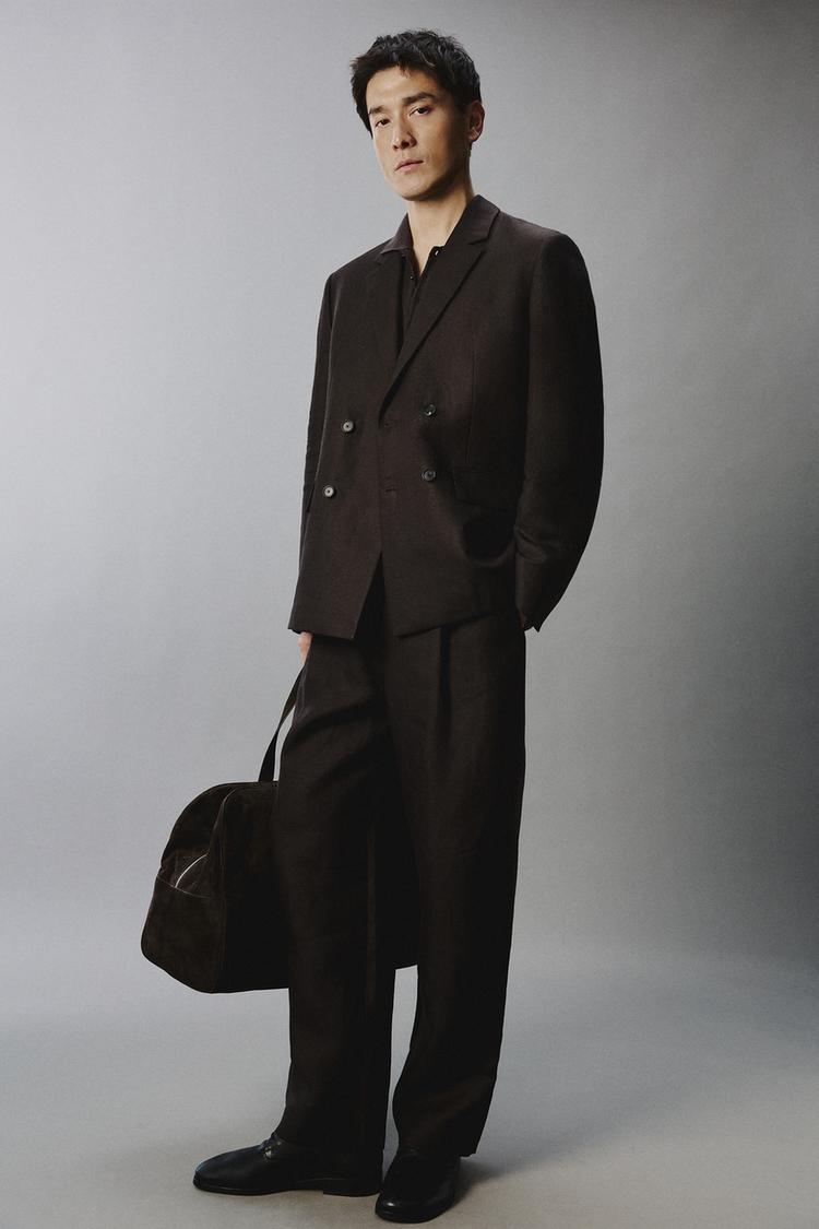 ZARA 100% LINEN SUIT TROUSERS