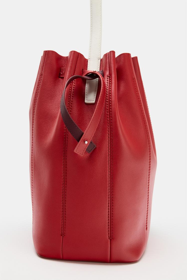 Bolsa de hombro de cuero con bloques de color 6