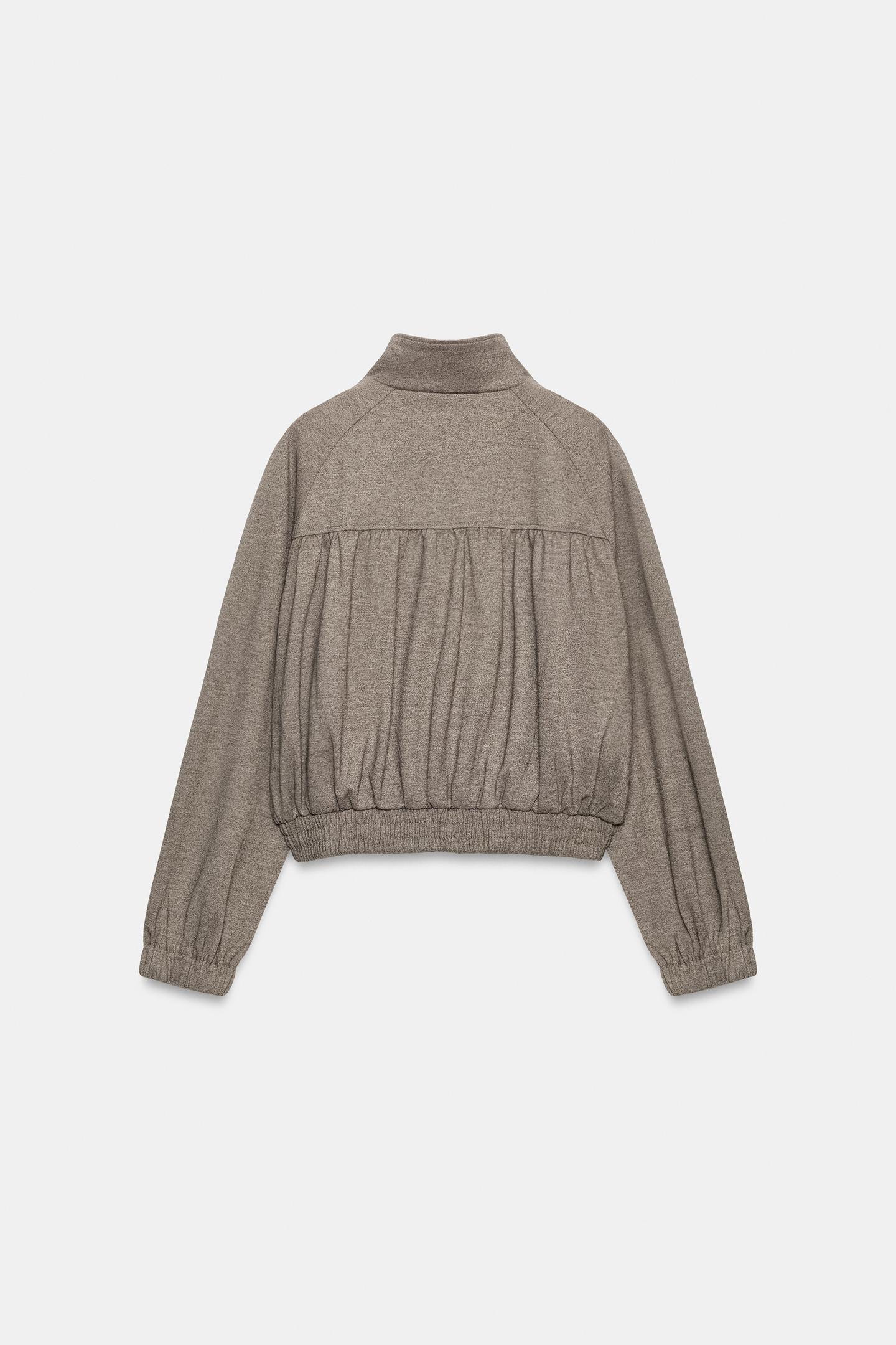 Женская куртка Zara Soft Bomber, цвет: Светлый коричневый — фото 7