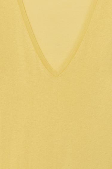 T-SHIRT SUPIMA® À MANCHES LONGUES - Jaune de Zara - Image 6