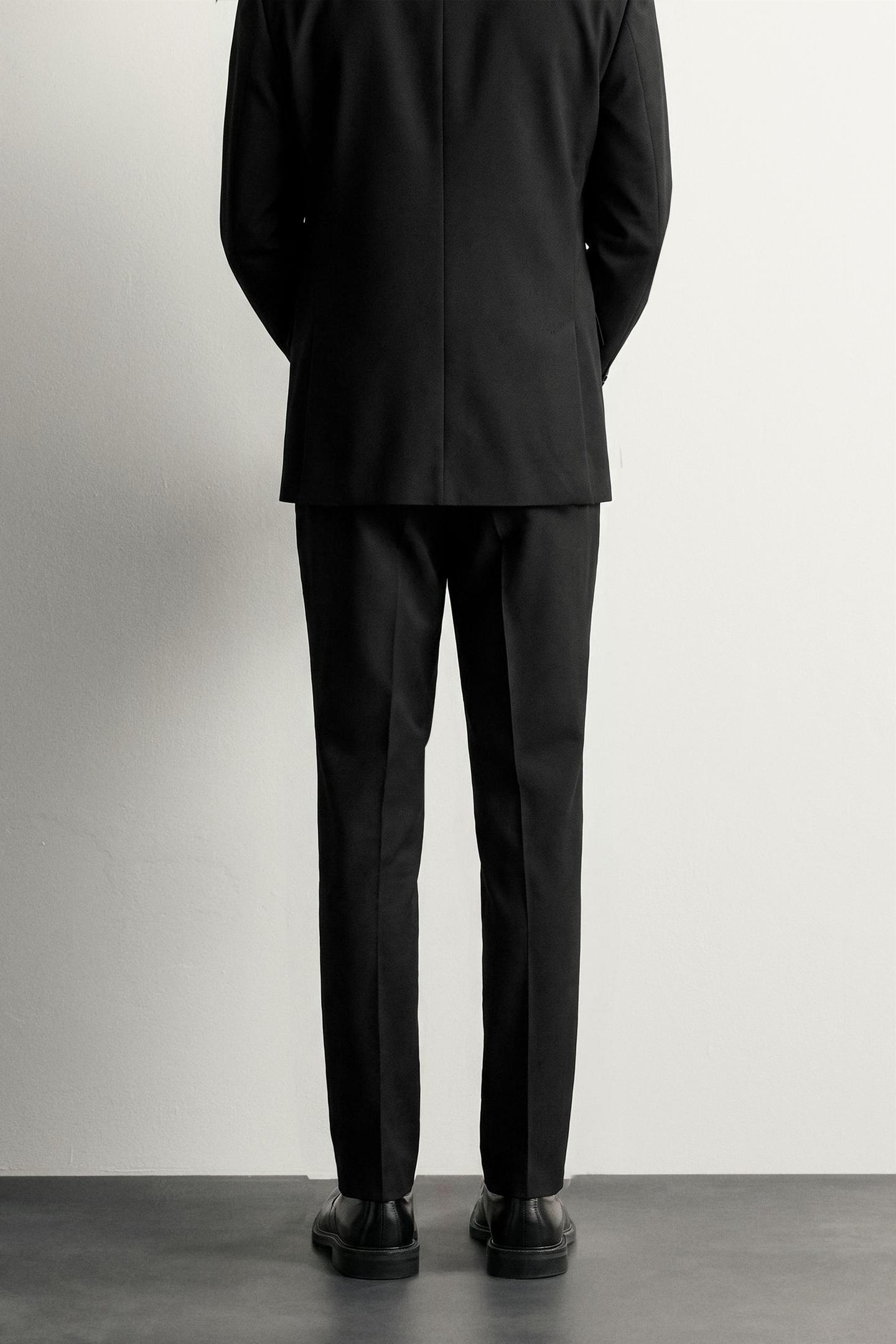 Мужские брюки Zara Regular Fit Suit, цвет: Чёрный — фото 3