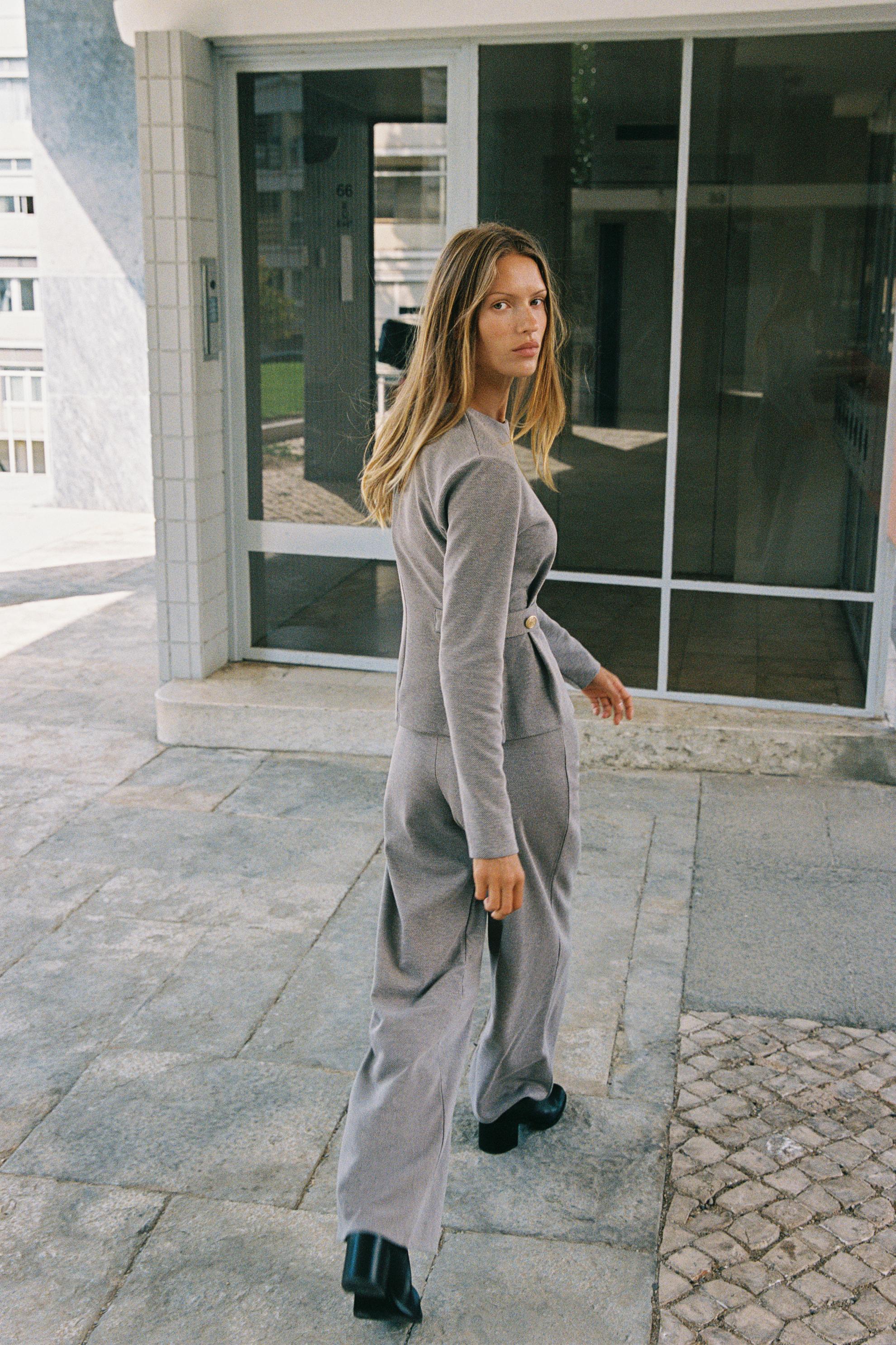 BUTTONED TWILL PANTS