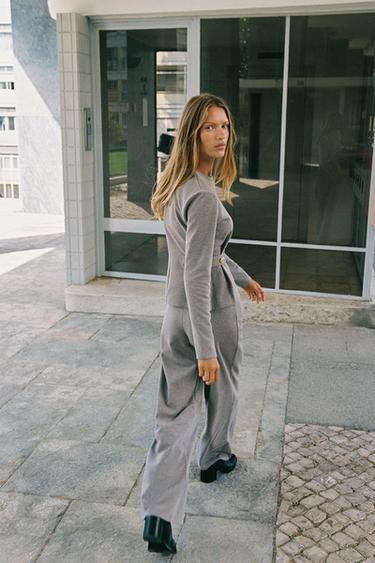 PANTALON SERGÉ À BOUTONS - Vison de Zara - Image 2