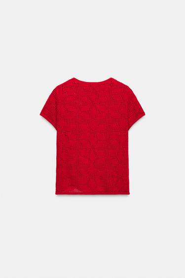 TOP EN MAILLE STRUCTURÉ - Rouge de Zara - Image 9