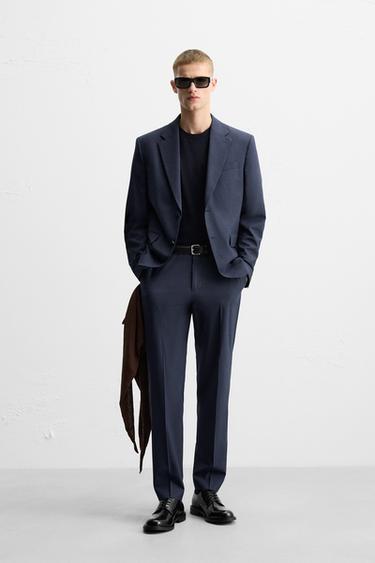 ტექსტურირებული BLAZER კუბოკრული - Zara-ს Bluish