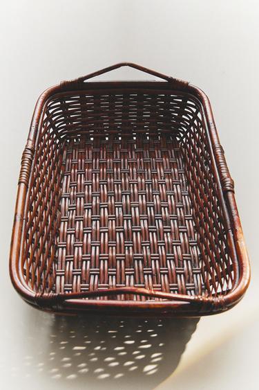 RATTAN FRUIT BASKET - Brown by Zara