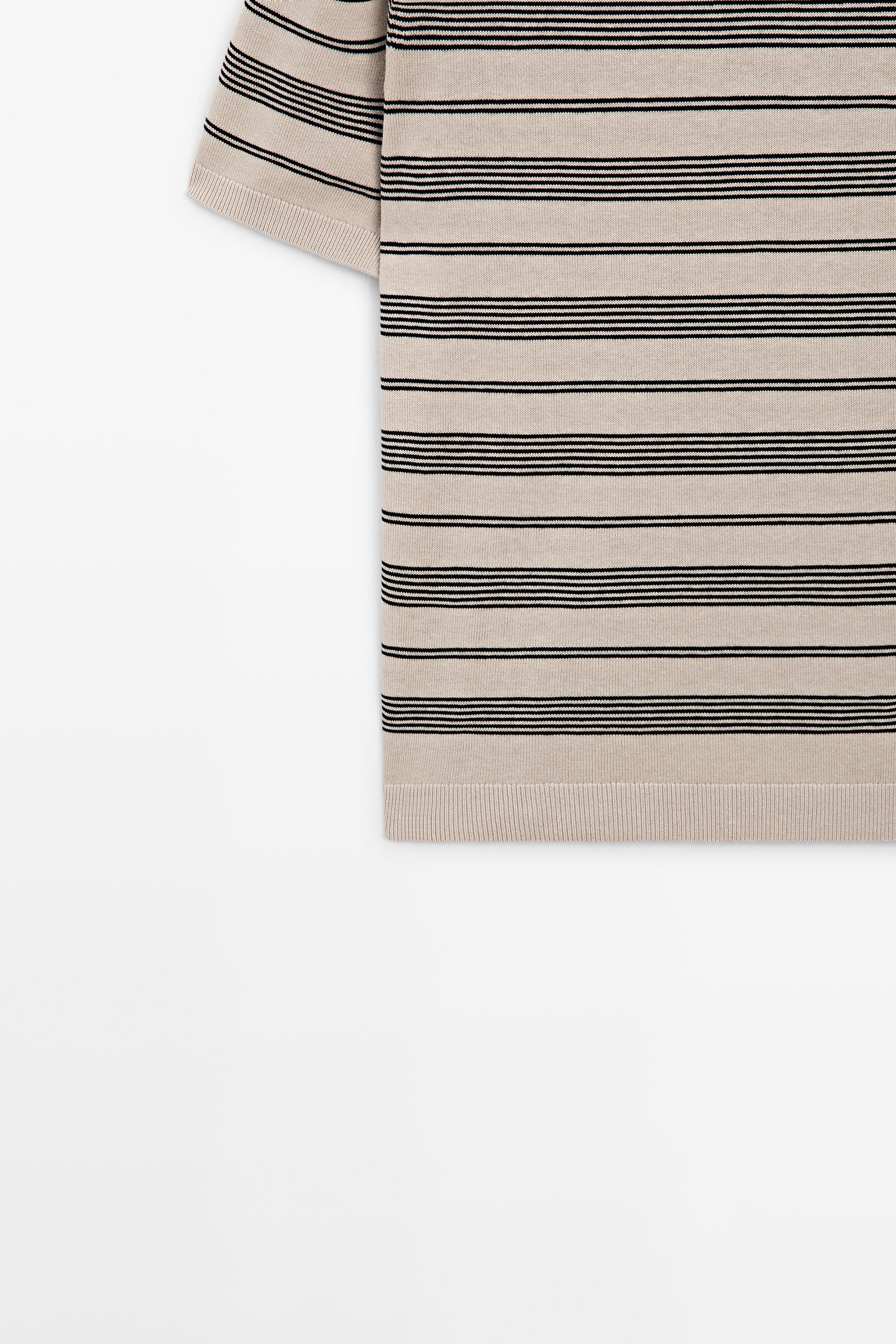 Pull maille rayé manches courtes