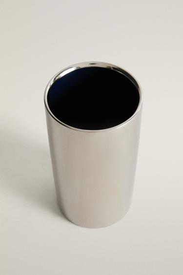 CYLINDRICAL METAL PENCIL HOLDER — Silver 2