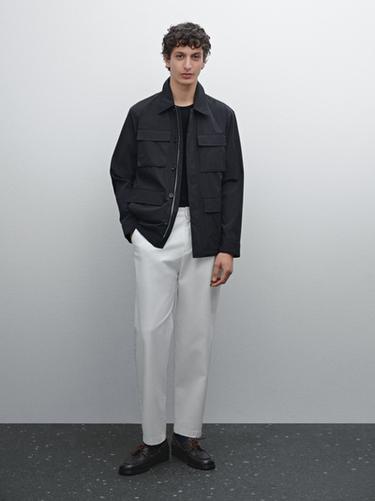 Zara Stretch jacket with pocket details - Navy blue - Image 0