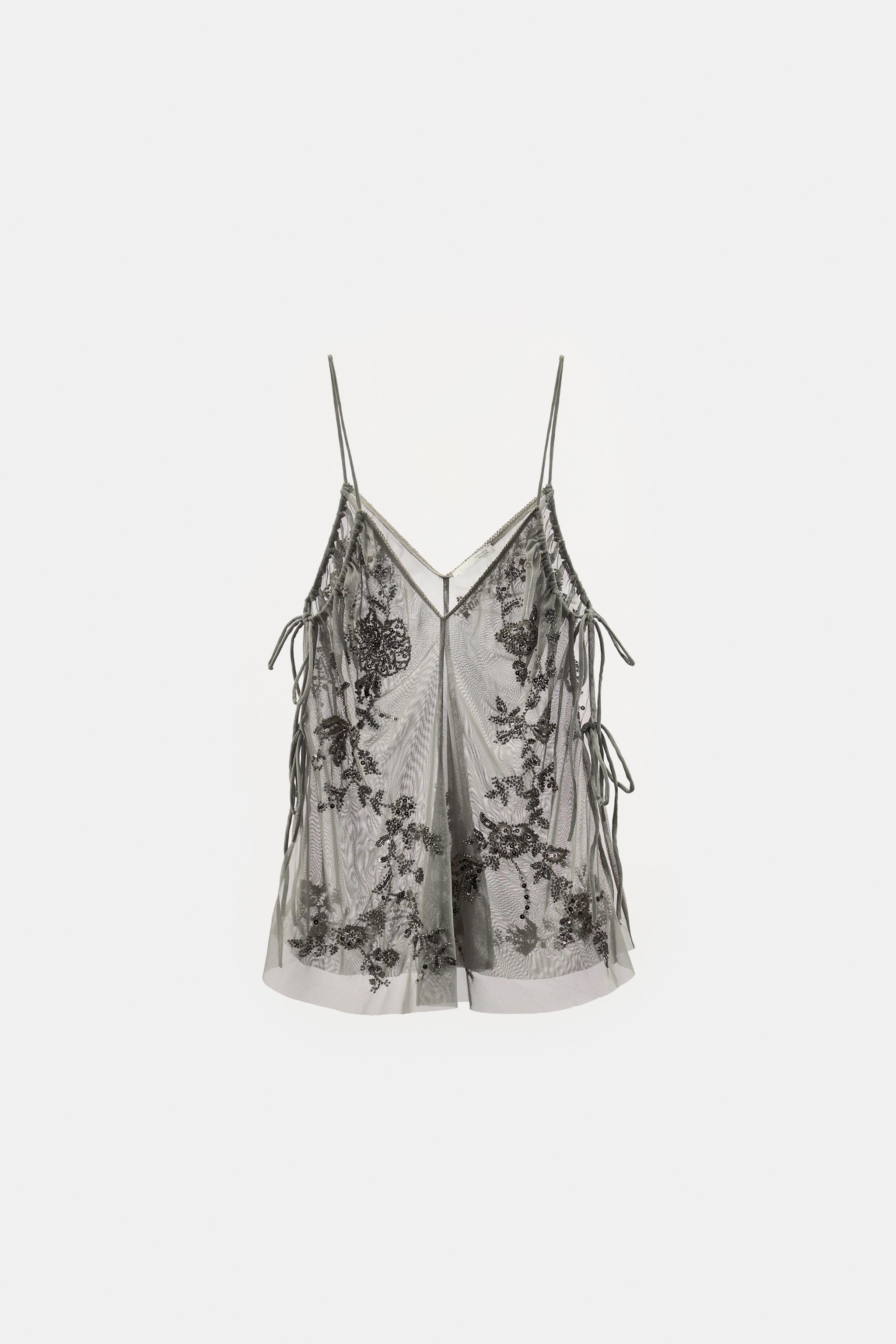 SEQUIN EMBROIDERED TOP
