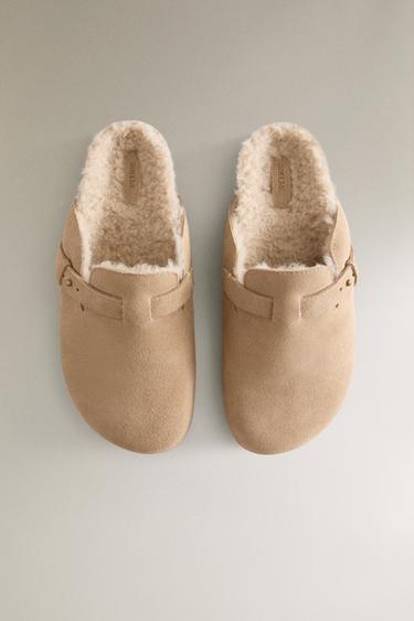 WARM LEATHER CLOGS - Beige by Zara - Image 2