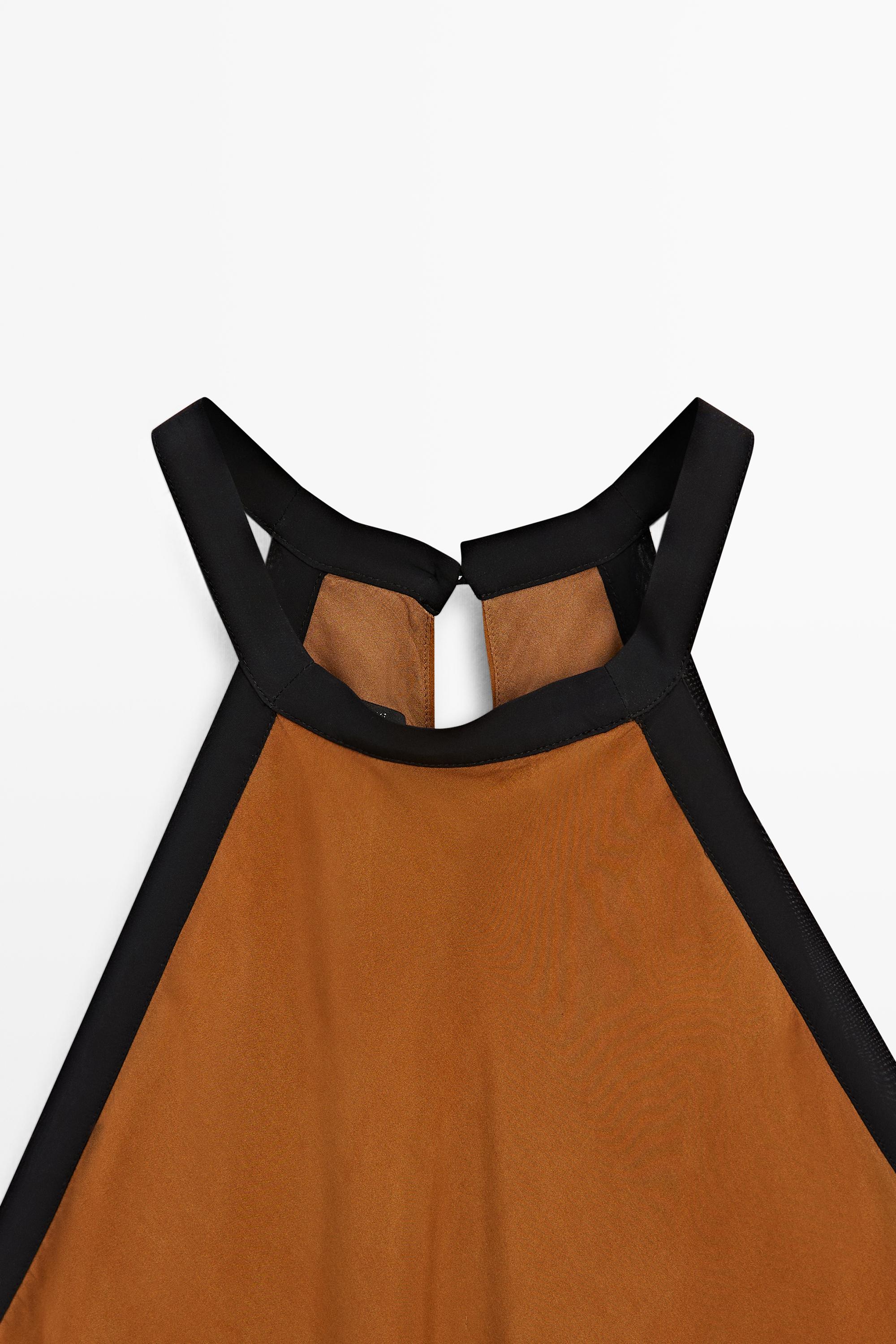 Midi dress with contrast layers