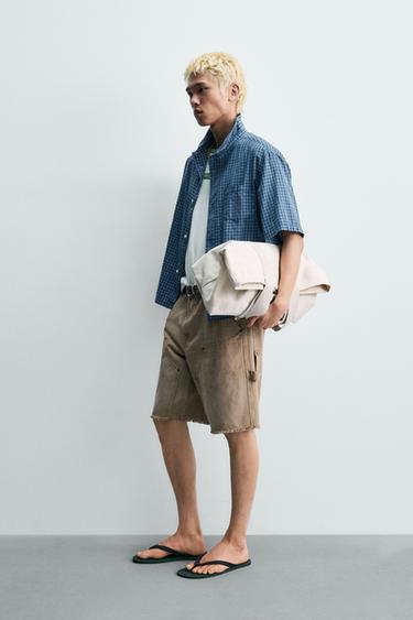 RELAXED FIT CARPENTER POCKET BERMUDA SHORTS - Sand by Zara - Image 3