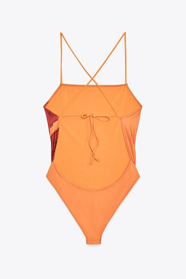 MAILLOT DE BAIN À IMPRIMÉ FLEURS - Orange de Zara - Image 6