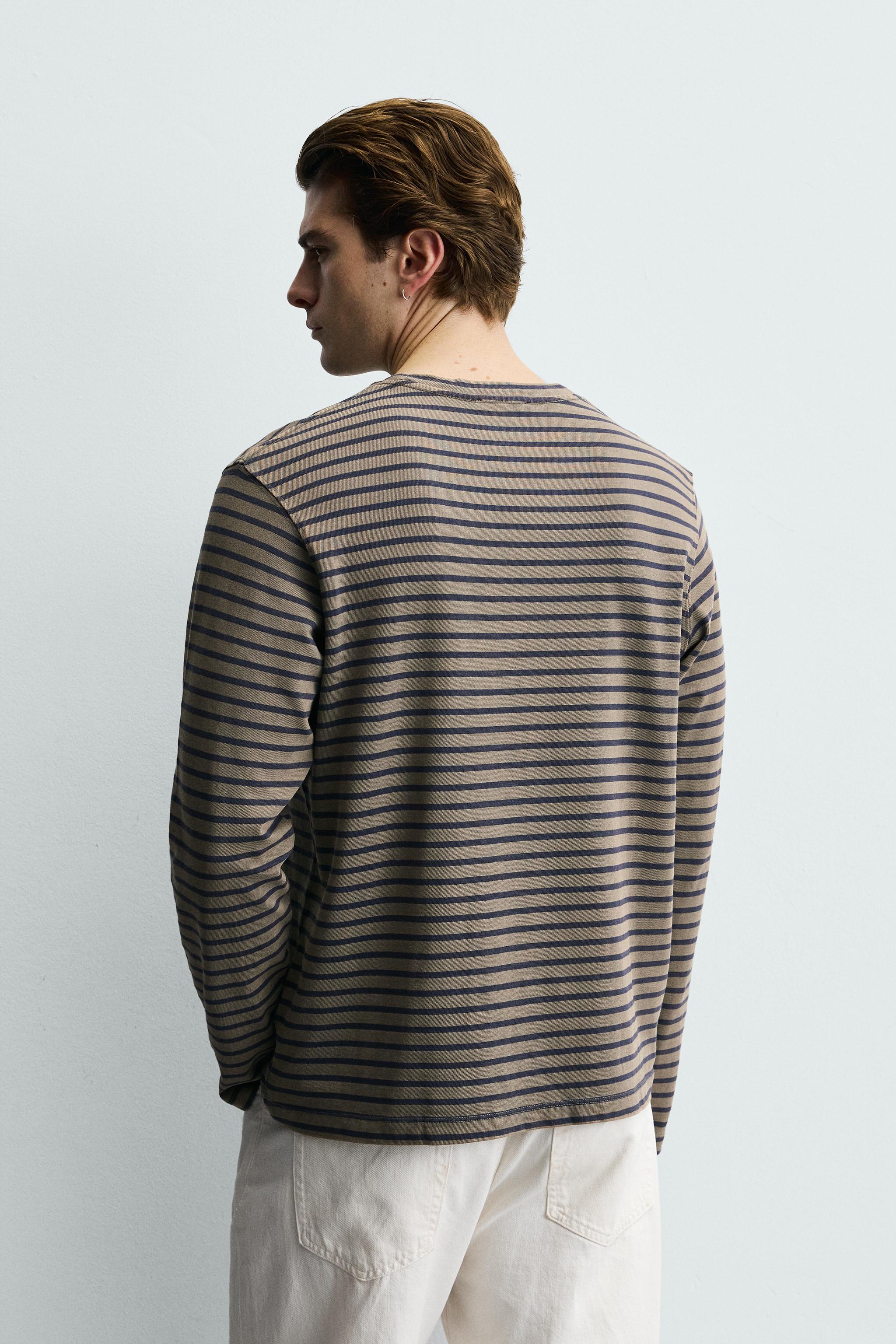 WASHED STRIPED T-SHIRT
