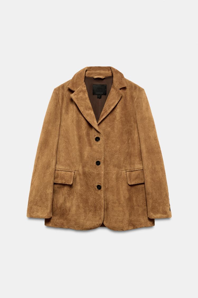 CHAQUETA OVERSIZE DE GAMUZA 100% COLECCIÓN ZW 6