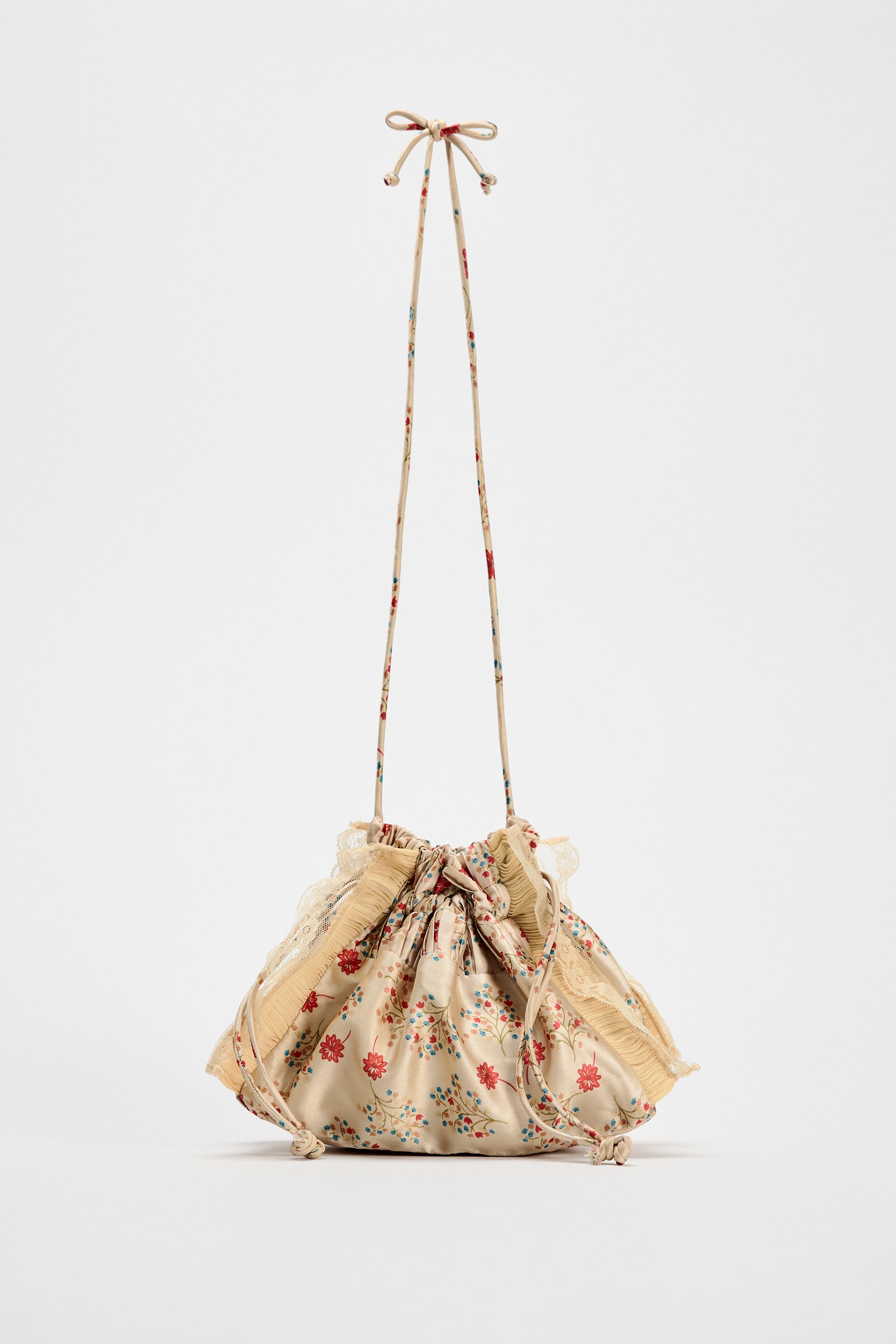 MINI FLORAL CROSSBODY BUCKET BAG Ecru ZARA United States