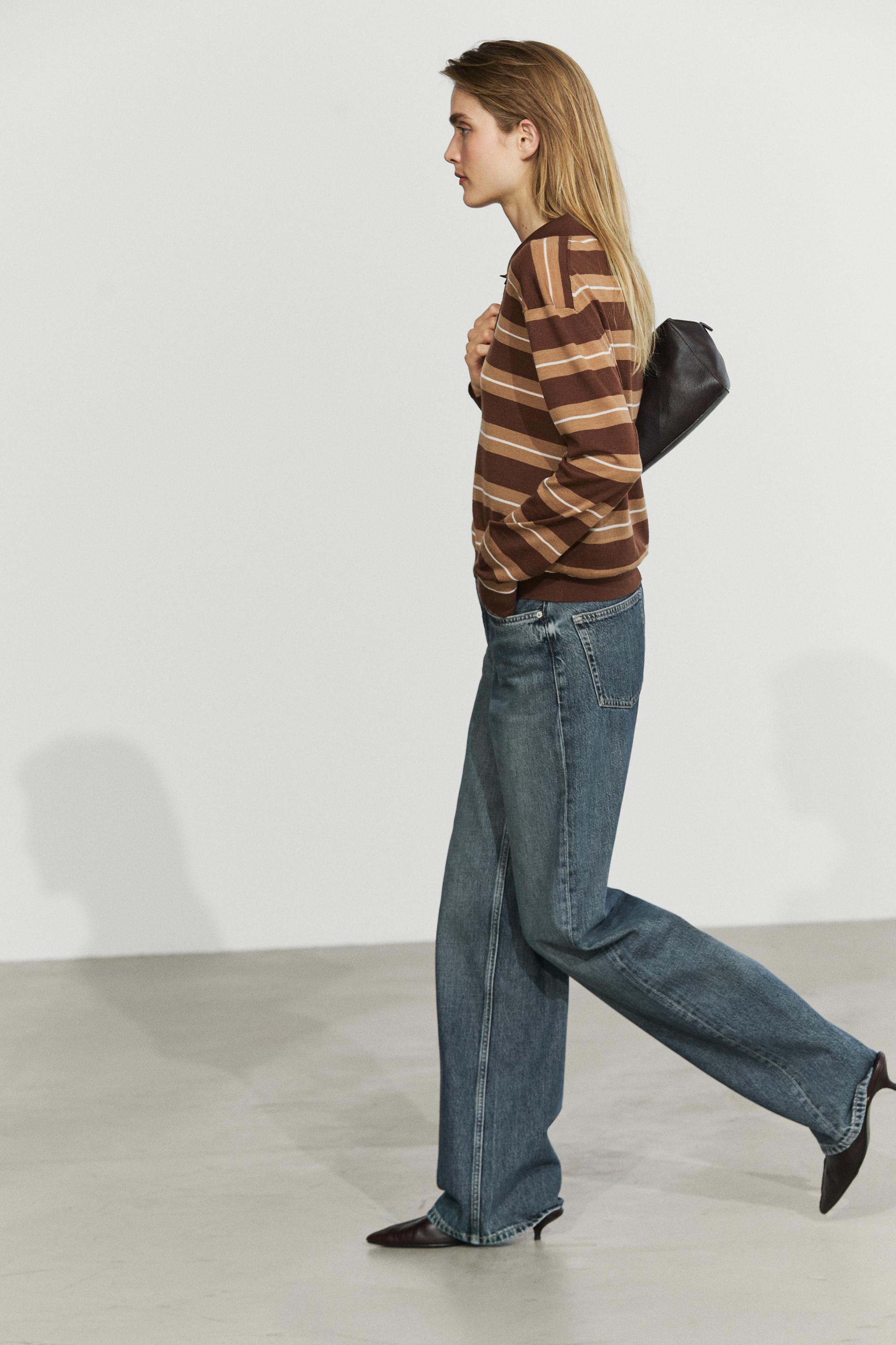 Striped polo sweater