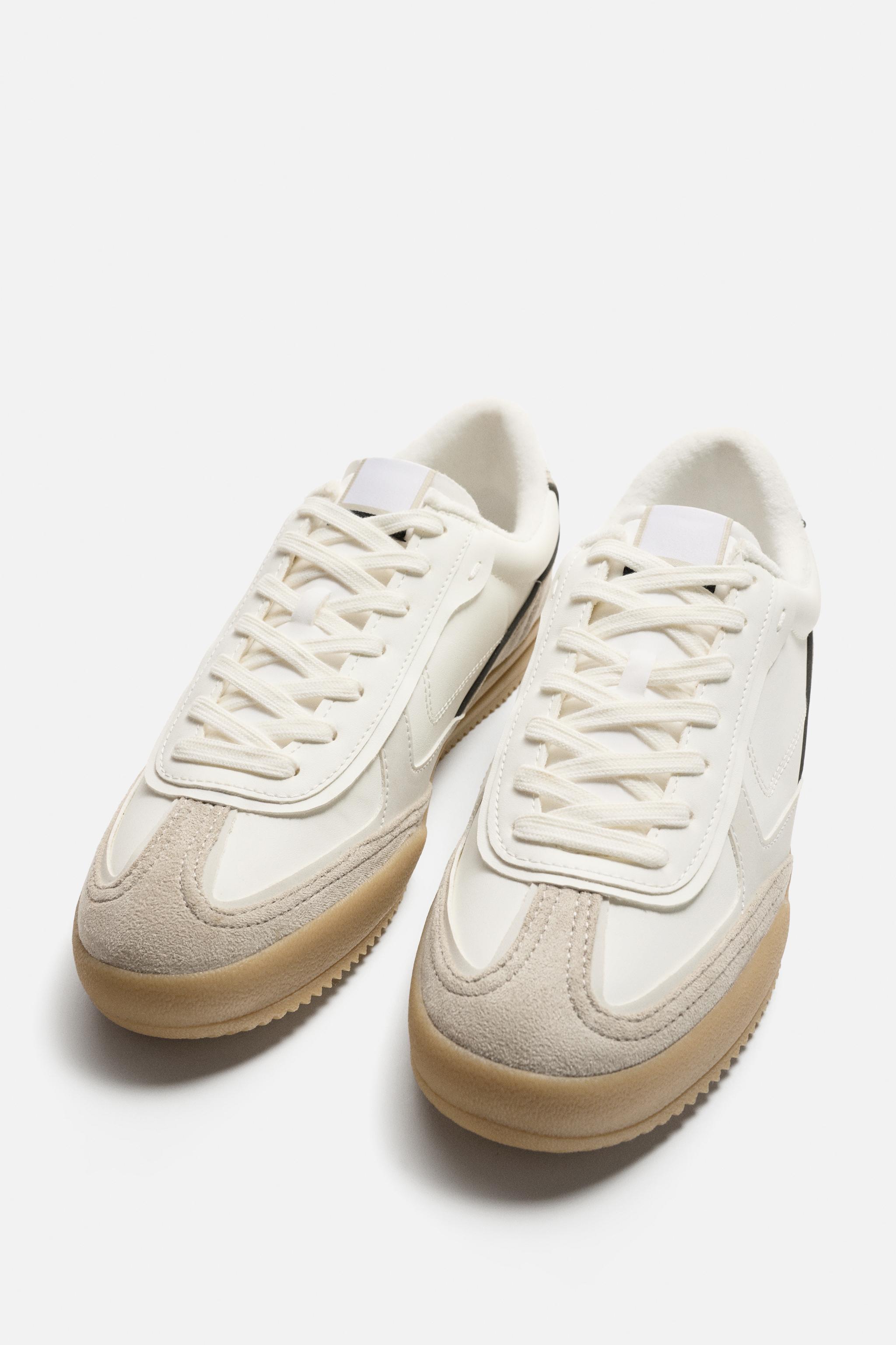 ★ドイツ発*ZARA*新作*レトロスタイルスニーカー/UN★ レトロスタイル スニーカー - ボーンホワイト | ZARA Japan / 日本