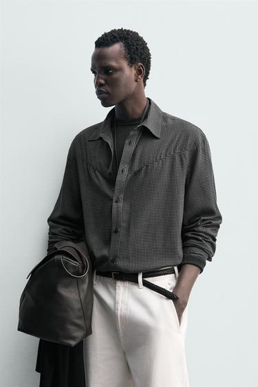 WESTERN CHECKS SHIRT - Anthracite grey by Zara