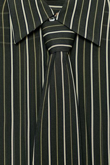 CHEMISE FLUIDE À RAYURES AVEC CRAVATE ZW COLLECTION - rayures de Zara - Image 6