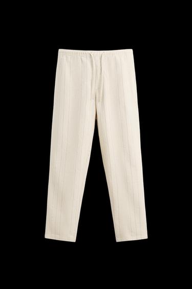 Zara JACQUARD STRIPED PANTS - striped - Image 0