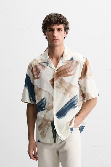 CAMISA ESTAMPADO ABSTRACTO - Marino de Zara