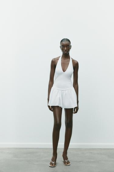 CONTRAST HALTER DRESS - White by Zara - Image 0