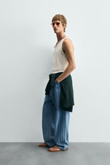 TANK T-SHIRT WITH CONTRAST TOPSTITCHING - Oyster-white de Zara - Image 3