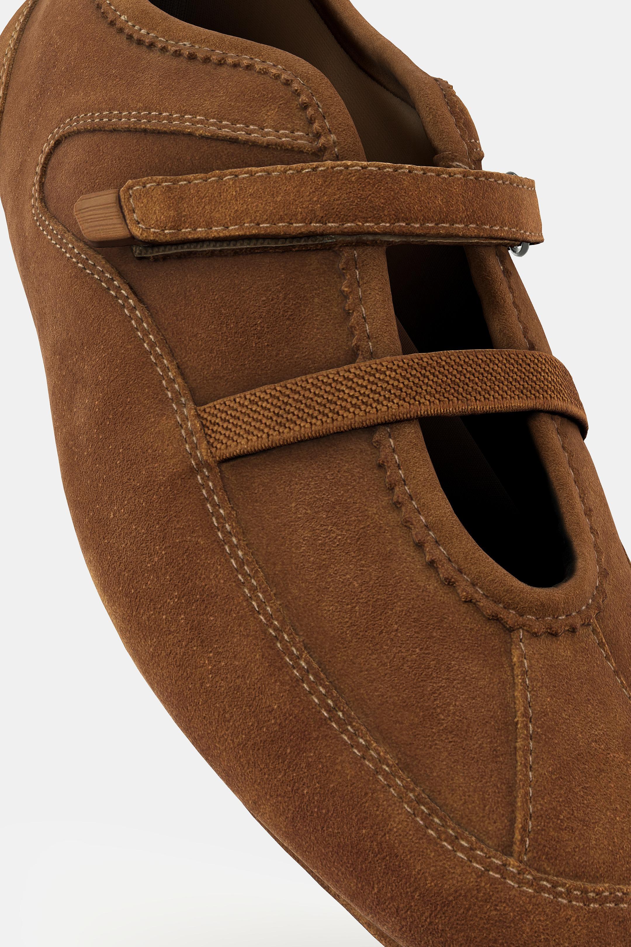 SPORTY SPLIT SUEDE BALLET FLATS - Brown by Zara