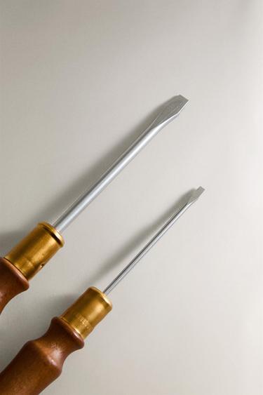FLAT WOODEN STEEL SCREWDRIVER - Brown by Zara - Image 1