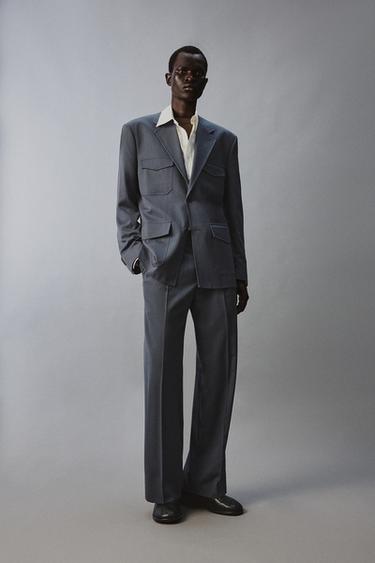 BLAZER TRAJE BOLSILLOS - Azul de Zara - Imagen 0