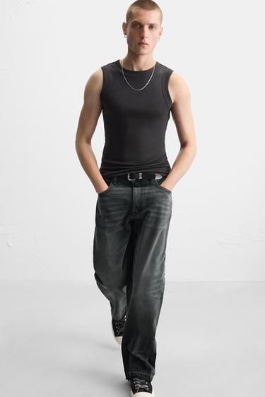 FLARE FIT JEANS - charcoal grey by Zara - Image 5