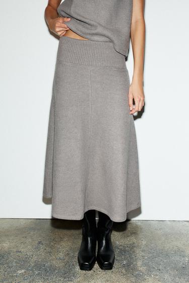 JUPE SOFT ÉVASÉE - Gris de Zara