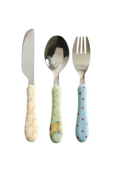 KIDS' RAINBOW, HEART AND STAR CUTLERY SET - Multicoloured by Zara