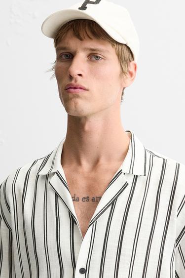 STRIPED TEXTURED SHIRT - White by Zara - Image 4