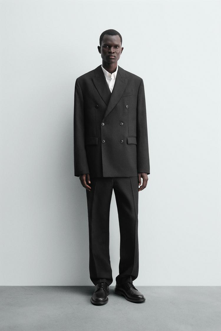 Suit Jacket Zara Man Tailored Fit Zara Man Black Viscose Blend