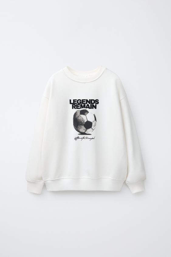 SUDADERA ESTAMPADO FÚTBOL - Crudo de Zara - Imagen 0
