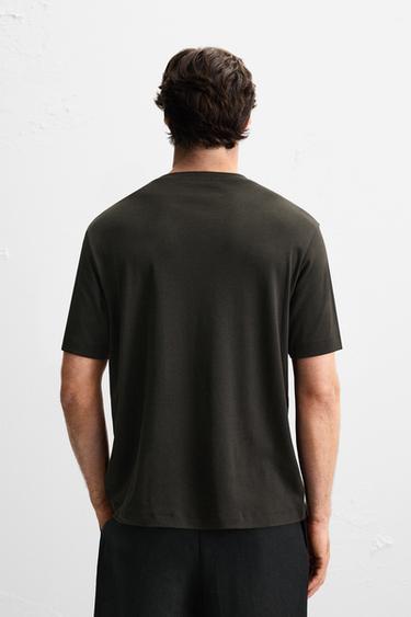 SUPIMA ® COTTON REGULAR FIT T-SHIRT - Dark brown by Zara - Image 2