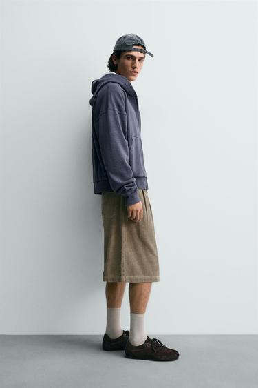 WIDE-LEG CORDUROY BERMUDA SHORTS - Mink by Zara - Image 3