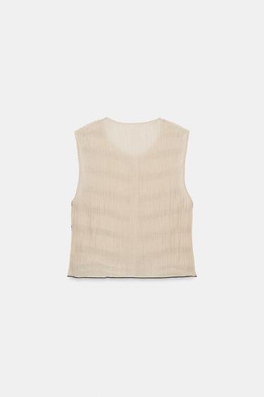 TOP GILET COUTURES BIMATIÈRE - Sable de Zara - Image 6