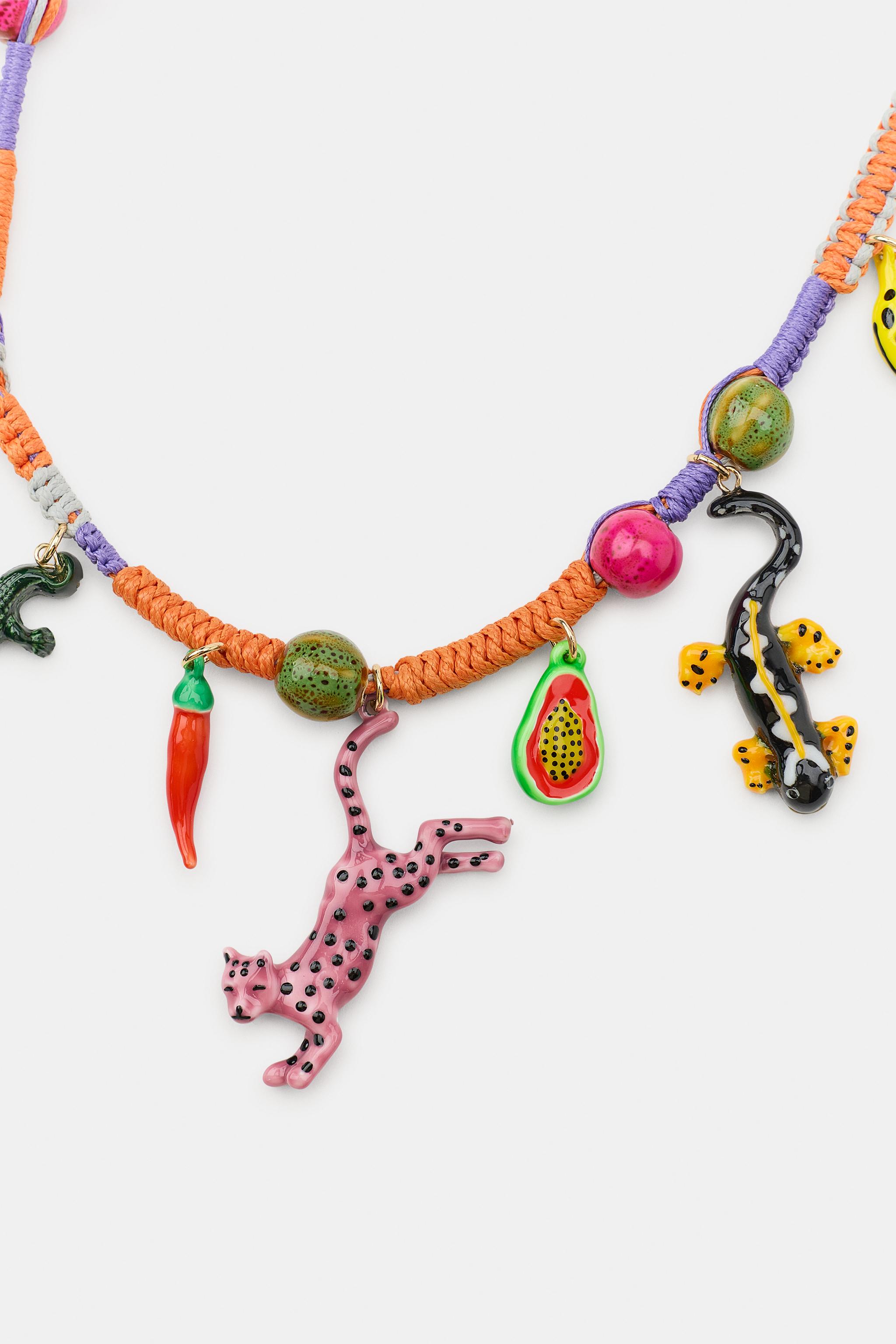 Zara Timsah Charm Kordon Kolye görsel 3
