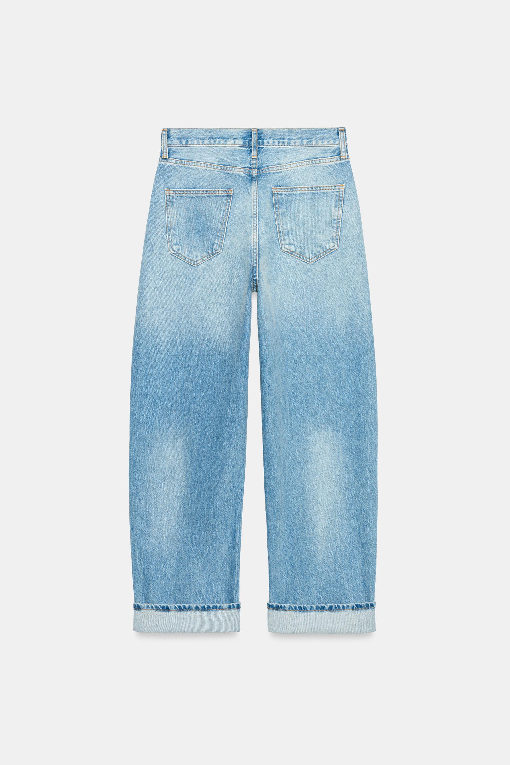 Zara ZW COLLECTION ORTA BEL BAGGY FIT JEAN görsel 5