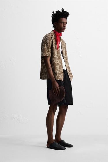 FLORAL JACQUARD SHIRT © OTIS KWAME KYE QUAICOE - Brown / Taupe by Zara - Image 3