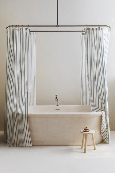 RIDEAU DE DOUCHE RAYURES - Écru / Bleu de Zara - Image 5