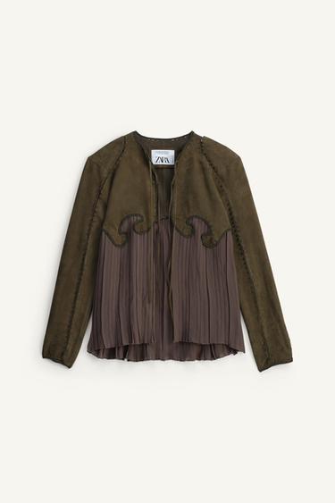 LIMITED EDITION LEATHER JACKET - Green by Zara