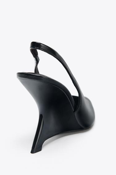 WEDGE SLINGBACK HEELS - Black by Zara - Image 6