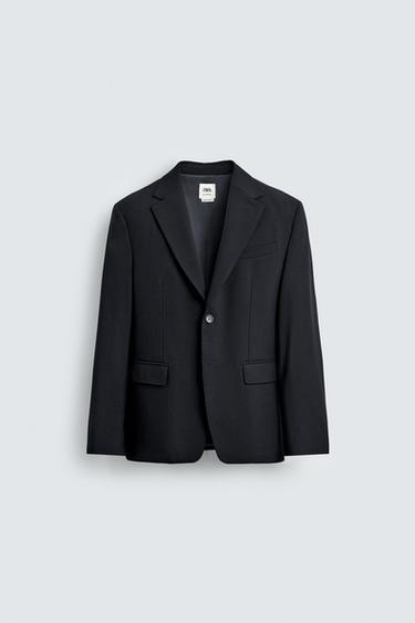 Zaras BLAZER TILL KOSTYM 100% ULL - Marinblå