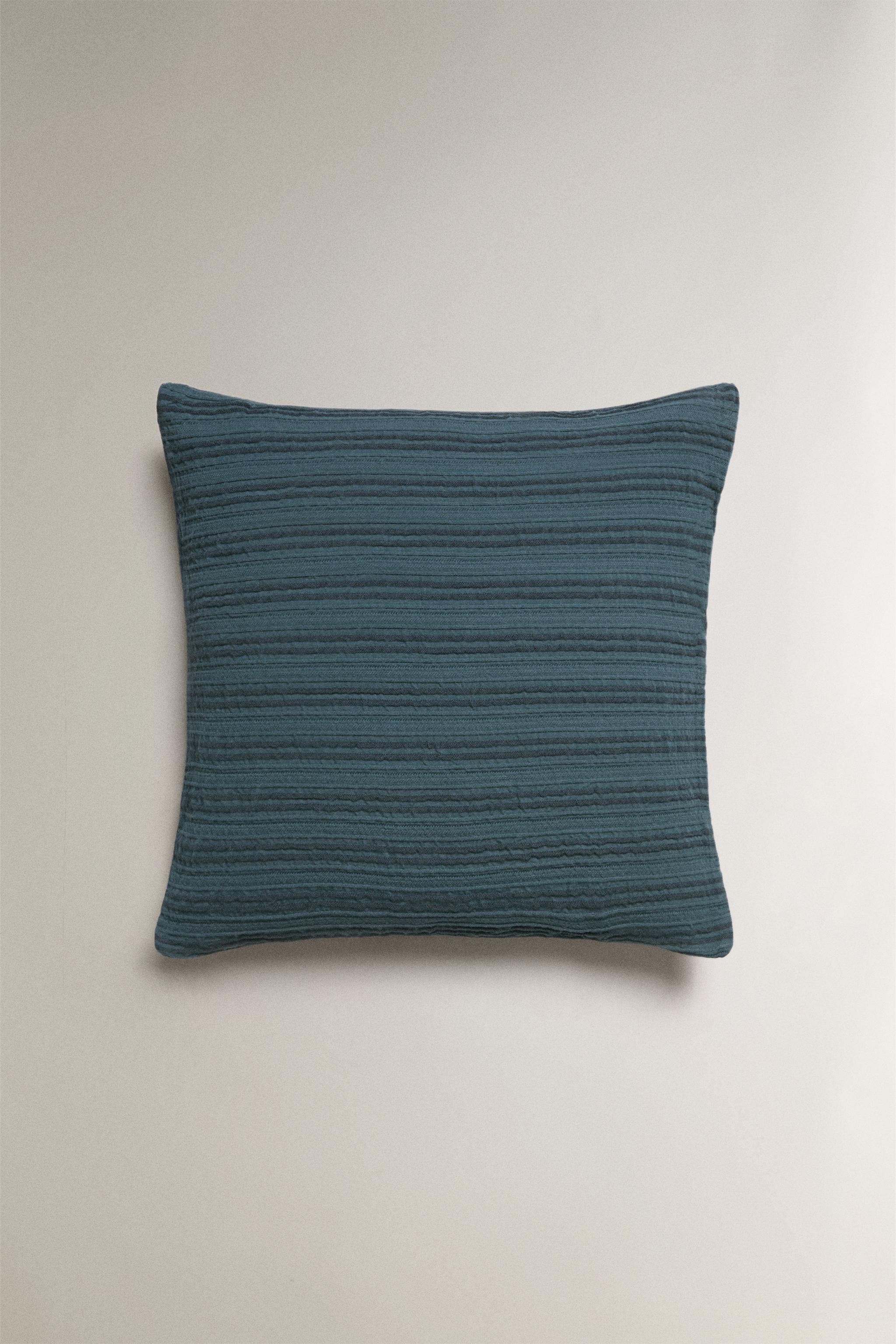 Zara KIDS' TEXTURED STRIPED THROW PILLOW COVER